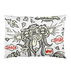 Drawing Clip Art Hand Painted Abstract Creative Space Squid Radio Pillow Case (two Sides) by Salman4z