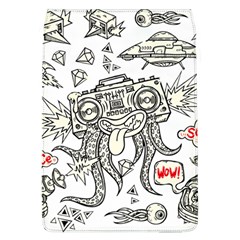 Drawing Clip Art Hand Painted Abstract Creative Space Squid Radio Removable Flap Cover (l) by Salman4z