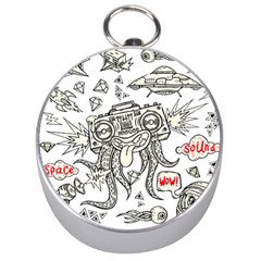 Drawing Clip Art Hand Painted Abstract Creative Space Squid Radio Silver Compasses by Salman4z