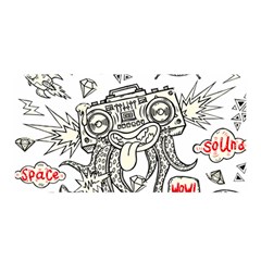 Drawing Clip Art Hand Painted Abstract Creative Space Squid Radio Satin Wrap 35  X 70  by Salman4z