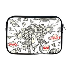 Drawing Clip Art Hand Painted Abstract Creative Space Squid Radio Apple Macbook Pro 17  Zipper Case by Salman4z