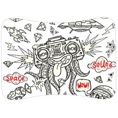 Drawing Clip Art Hand Painted Abstract Creative Space Squid Radio Velour Seat Head Rest Cushion by Salman4z