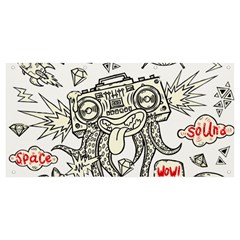 Drawing Clip Art Hand Painted Abstract Creative Space Squid Radio Banner And Sign 8  X 4  by Salman4z