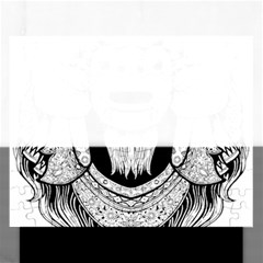 Balinese Art Barong Drawing Bali White Background People Rectangular Jigsaw Puzzl by Salman4z