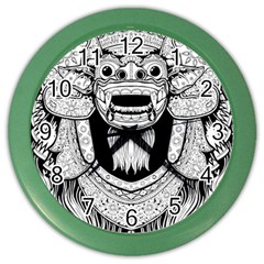 Balinese Art Barong Drawing Bali White Background People Color Wall Clock by Salman4z