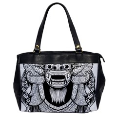 Balinese Art Barong Drawing Bali White Background People Oversize Office Handbag by Salman4z