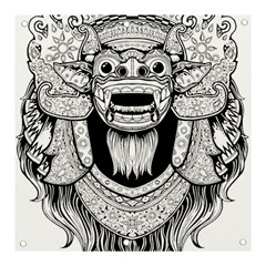 Balinese Art Barong Drawing Bali White Background People Banner and Sign 3  x 3 