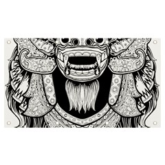 Balinese Art Barong Drawing Bali White Background People Banner And Sign 7  X 4  by Salman4z