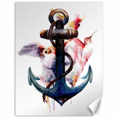 Anchor Watercolor Painting Tattoo Art Anchors And Birds Canvas 12  X 16  by Salman4z