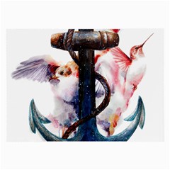 Anchor Watercolor Painting Tattoo Art Anchors And Birds Large Glasses Cloth (2 Sides) by Salman4z