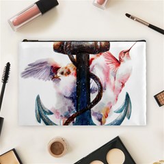 Anchor Watercolor Painting Tattoo Art Anchors And Birds Cosmetic Bag (large) by Salman4z