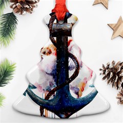 Anchor Watercolor Painting Tattoo Art Anchors And Birds Christmas Tree Ornament (two Sides) by Salman4z