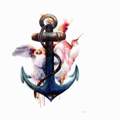 Anchor Watercolor Painting Tattoo Art Anchors And Birds Large Garden Flag (two Sides) by Salman4z