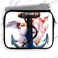 Anchor Watercolor Painting Tattoo Art Anchors And Birds Apple Ipad 2/3/4 Zipper Cases by Salman4z