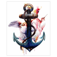 Anchor Watercolor Painting Tattoo Art Anchors And Birds Drawstring Bag (small) by Salman4z