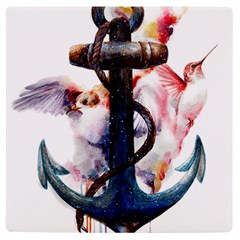 Anchor Watercolor Painting Tattoo Art Anchors And Birds Uv Print Square Tile Coaster 