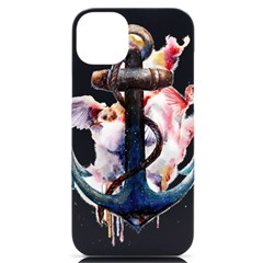 Anchor Watercolor Painting Tattoo Art Anchors And Birds Iphone 14 Plus Black Uv Print Case by Salman4z