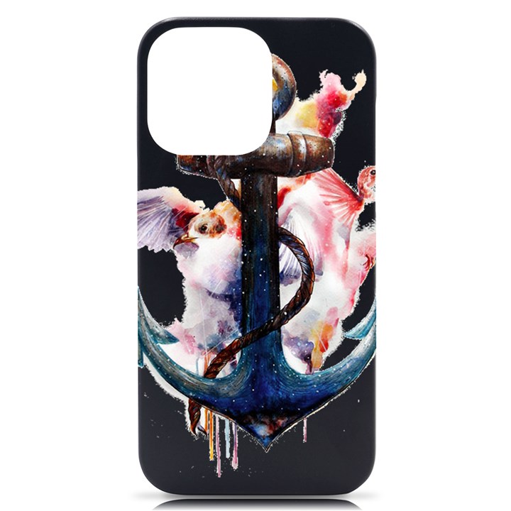 Anchor watercolor painting tattoo art anchors and birds iPhone 14 Pro Max Black UV Print Case