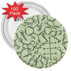 Multicolored Chemical Bond Illustration Chemistry Formula Science 3  Buttons (100 Pack)  by Salman4z