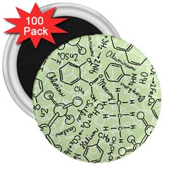 Multicolored Chemical Bond Illustration Chemistry Formula Science 3  Magnets (100 Pack) by Salman4z