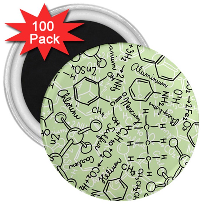 Multicolored Chemical Bond Illustration Chemistry Formula Science 3  Magnets (100 pack)