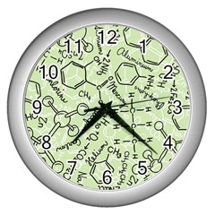 Multicolored Chemical Bond Illustration Chemistry Formula Science Wall Clock (silver) by Salman4z