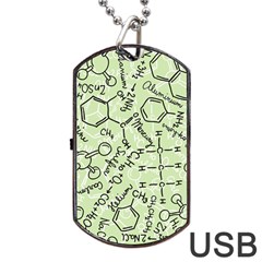 Multicolored Chemical Bond Illustration Chemistry Formula Science Dog Tag Usb Flash (one Side) by Salman4z