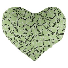 Multicolored Chemical Bond Illustration Chemistry Formula Science Large 19  Premium Flano Heart Shape Cushions by Salman4z