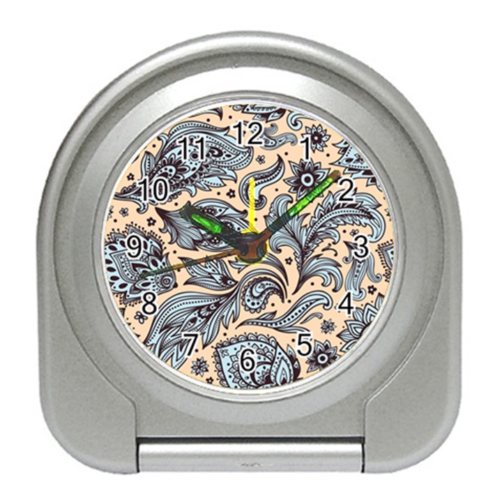 Texture Ornament Paisley Travel Alarm Clock