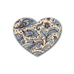 Texture Ornament Paisley Rubber Coaster (Heart) Front