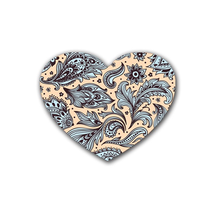 Texture Ornament Paisley Rubber Coaster (Heart)