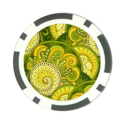 Doodles Patterns Ornament Vector Flowers Green Poker Chip Card Guard (10 Pack) by Salman4z