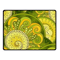 Doodles Patterns Ornament Vector Flowers Green Fleece Blanket (small) by Salman4z