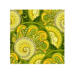 Doodles Patterns Ornament Vector Flowers Green Square Satin Scarf (30  X 30 ) by Salman4z