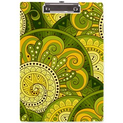 Doodles Patterns Ornament Vector Flowers Green A4 Acrylic Clipboard by Salman4z