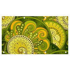 Doodles Patterns Ornament Vector Flowers Green Banner And Sign 7  X 4 