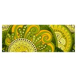 Doodles Patterns Ornament Vector Flowers Green Banner and Sign 8  x 3  Front