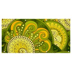 Doodles Patterns Ornament Vector Flowers Green Banner And Sign 8  X 4  by Salman4z