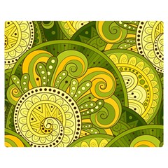 Doodles Patterns Ornament Vector Flowers Green Premium Plush Fleece Blanket (medium) by Salman4z