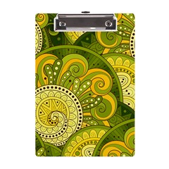 Doodles Patterns Ornament Vector Flowers Green A5 Acrylic Clipboard