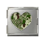 Texture Ornament Pattern Seamless Paisley Mega Link Heart Italian Charm (18mm) Front