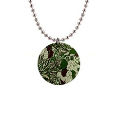 Texture Ornament Pattern Seamless Paisley 1  Button Necklace by Salman4z