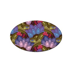 Purple Red And Green Flowers Digital Wallpaper Patterns Ornament Sticker Oval (100 Pack) by Salman4z