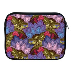 Purple Red And Green Flowers Digital Wallpaper Patterns Ornament Apple Ipad 2/3/4 Zipper Cases by Salman4z