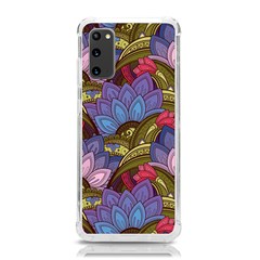 Purple Red And Green Flowers Digital Wallpaper Patterns Ornament Samsung Galaxy S20 6 2 Inch Tpu Uv Case by Salman4z