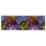 Purple Red And Green Flowers Digital Wallpaper Patterns Ornament Banner and Sign 6  x 2  Front