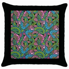 Background Texture Paisley Pattern Throw Pillow Case (black) by Salman4z