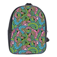 Background Texture Paisley Pattern School Bag (large) by Salman4z