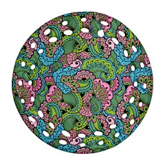 Background Texture Paisley Pattern Ornament (round Filigree)