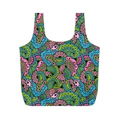 Background Texture Paisley Pattern Full Print Recycle Bag (m) by Salman4z